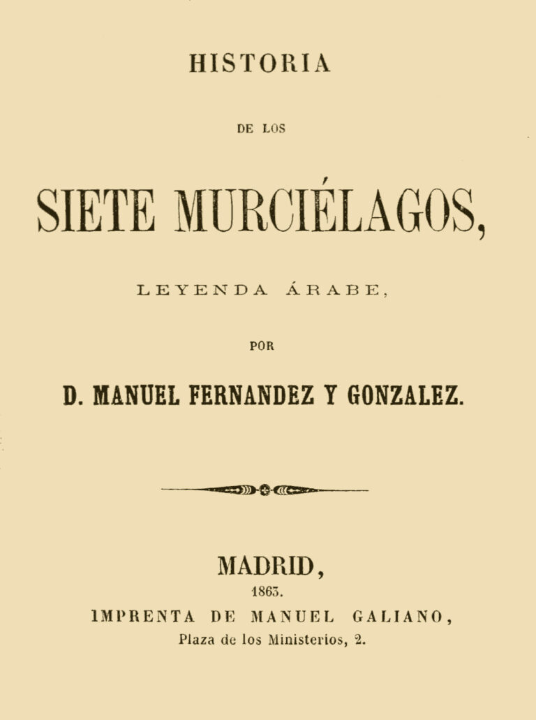 Portada de Historia de los siete murciélagos, leyenda árabe
