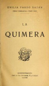 Portada de La quimera de Emilia Pardo Bazán