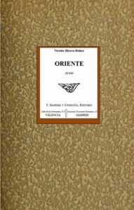 Portada de Oriente de Vicente Blasco Ibáñez