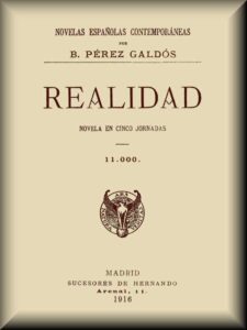 Portada de Realidad: novela en cinco jornadas de Benito Pérez Galdós
