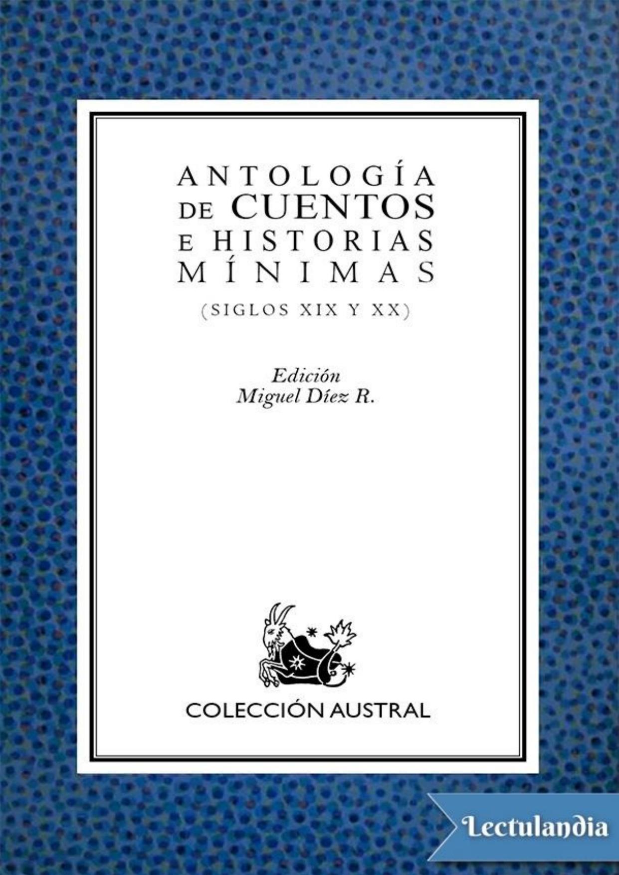 Antología de cuentos e historias mínimas de AA. VV., portada del libro