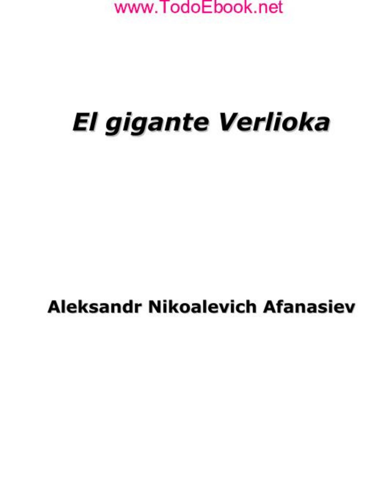 Portada de Aleksandr Afanasiev - El gigante Verlioka - v1.0