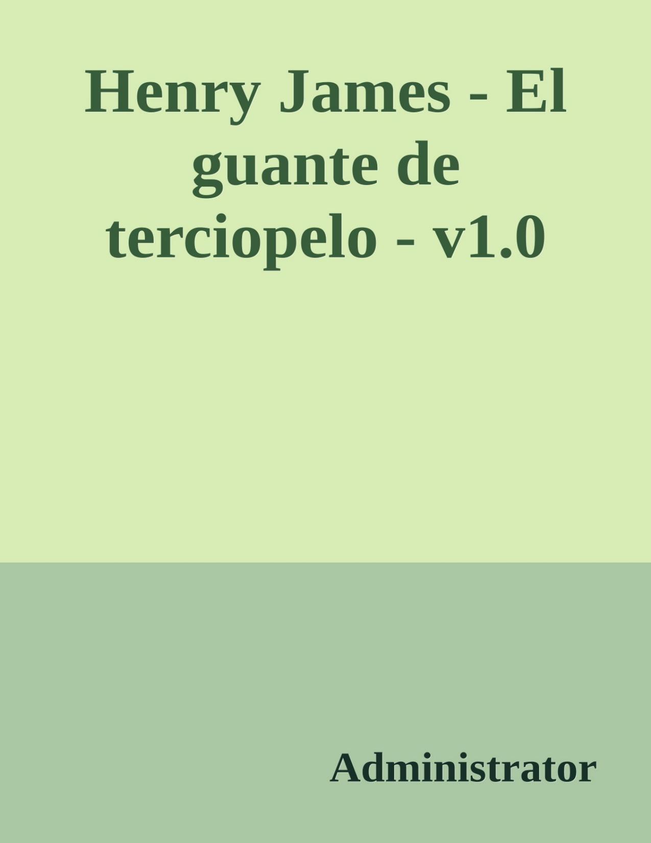 Portada de Henry James - El guante de terciopelo - v1.0