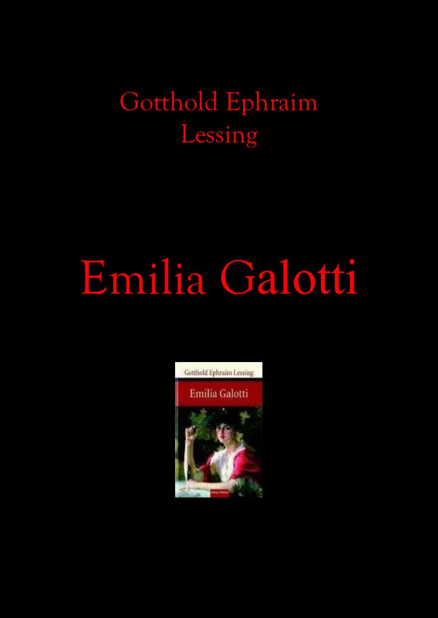 Emilia Galotti de Gotthold Ephraim Lessing, portada del libro