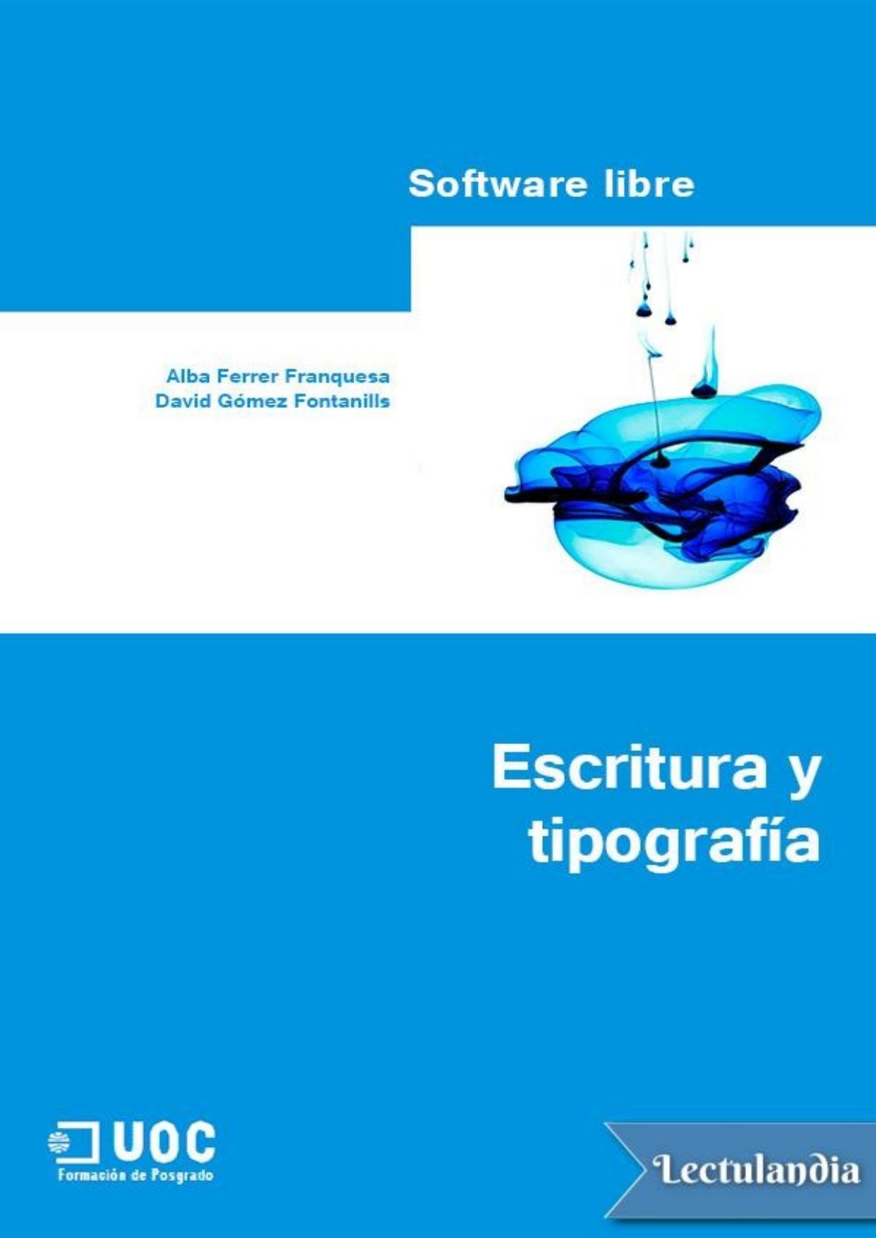 Escritura y tipografía de Alba Ferrer Franquesa, portada del libro