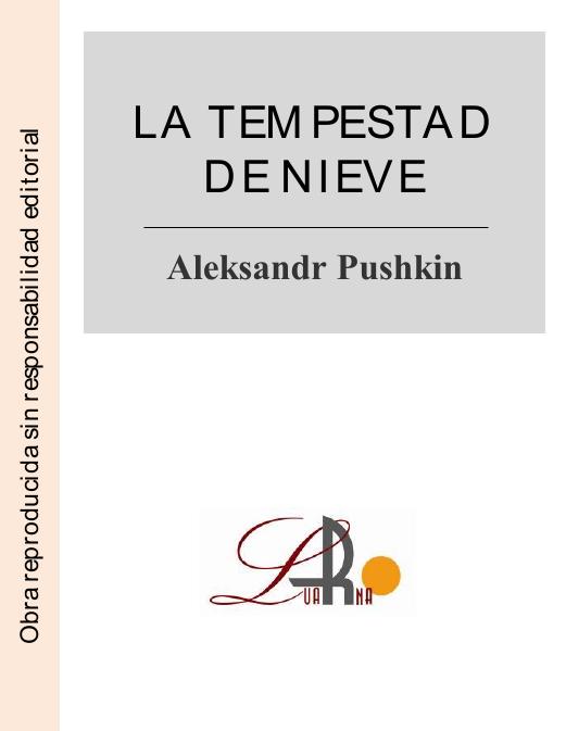 La tempestad en la nieve de Aleksandr Pushkin, portada del libro