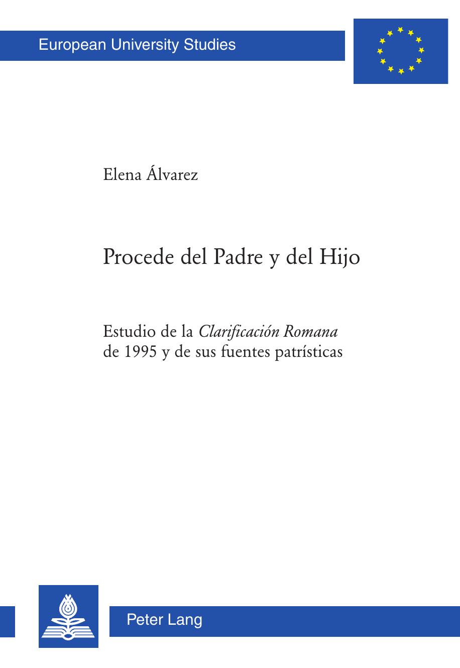 Procede del Padre y del Hijo de Elena. Álvarez, portada del libro