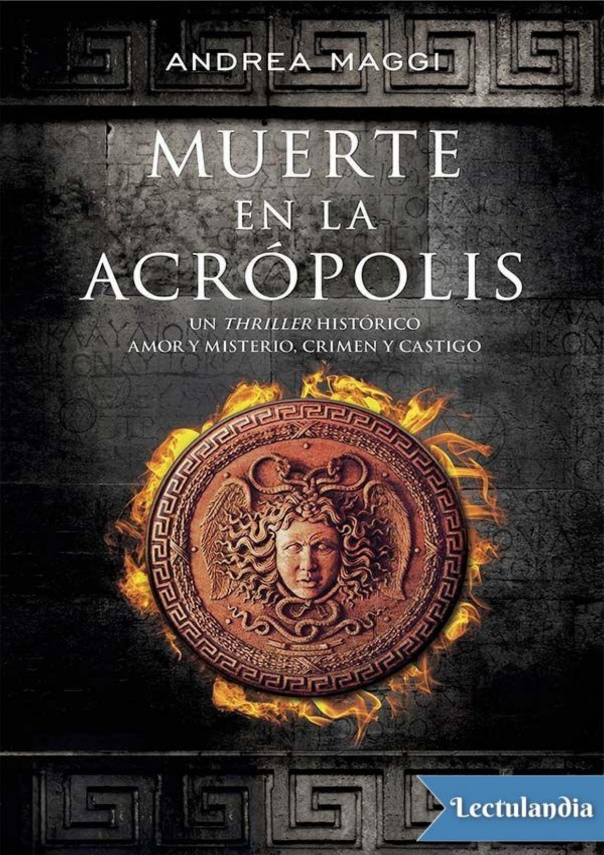 Muerte en la Acrópolis de Andrea Maggi, portada del libro