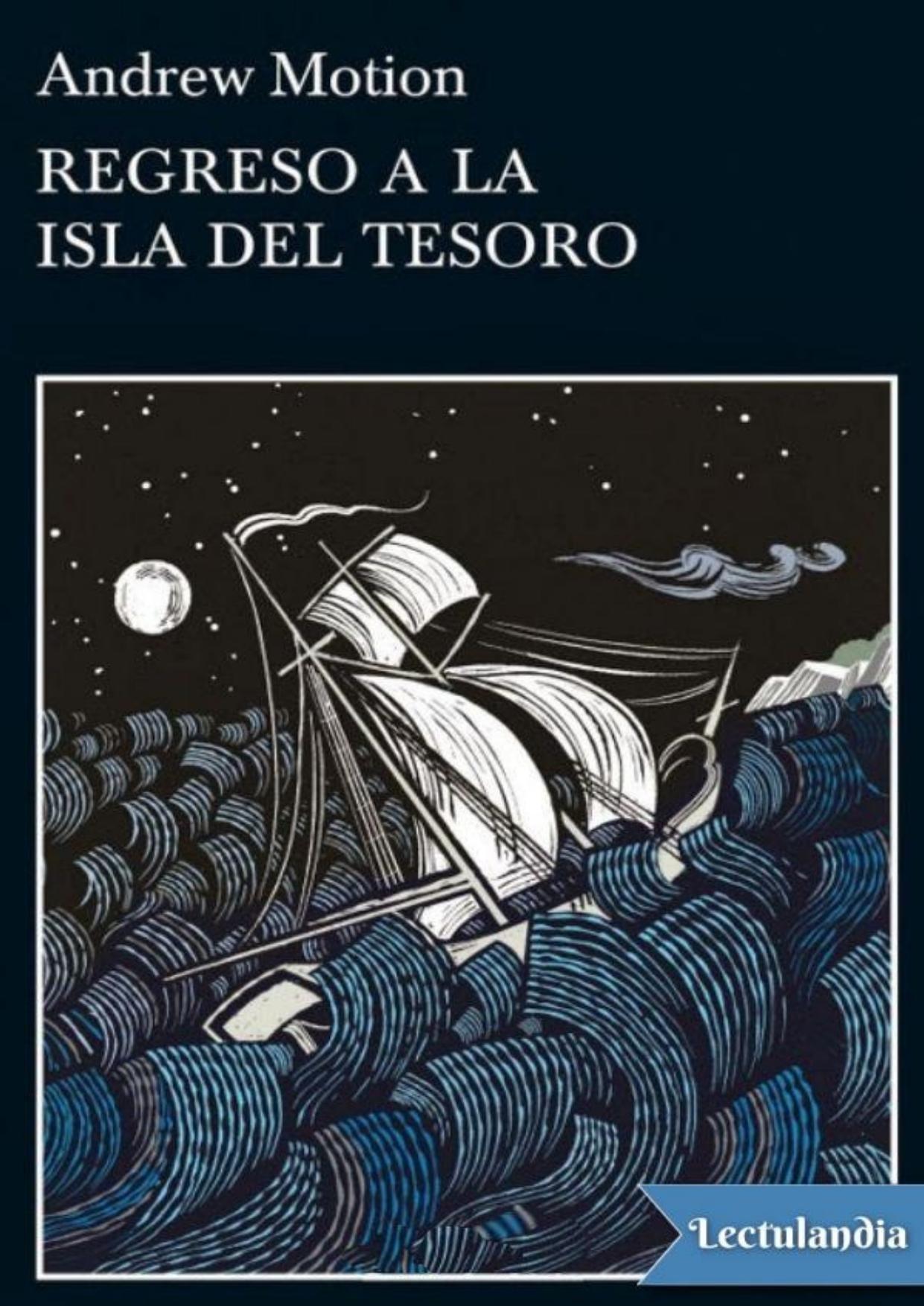 Regreso a la Isla del Tesoro de Andrew Motion, portada del libro