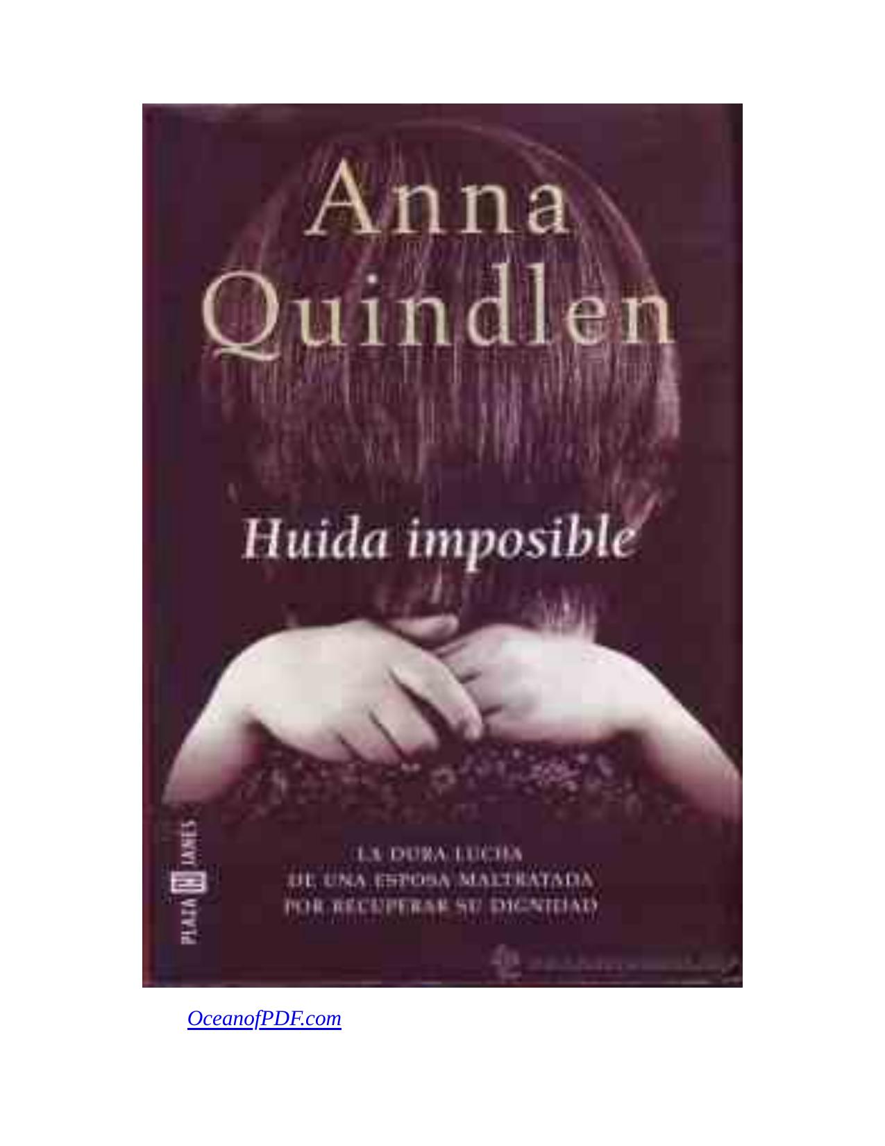 Huida imposible de Anna Quindlen, portada del libro