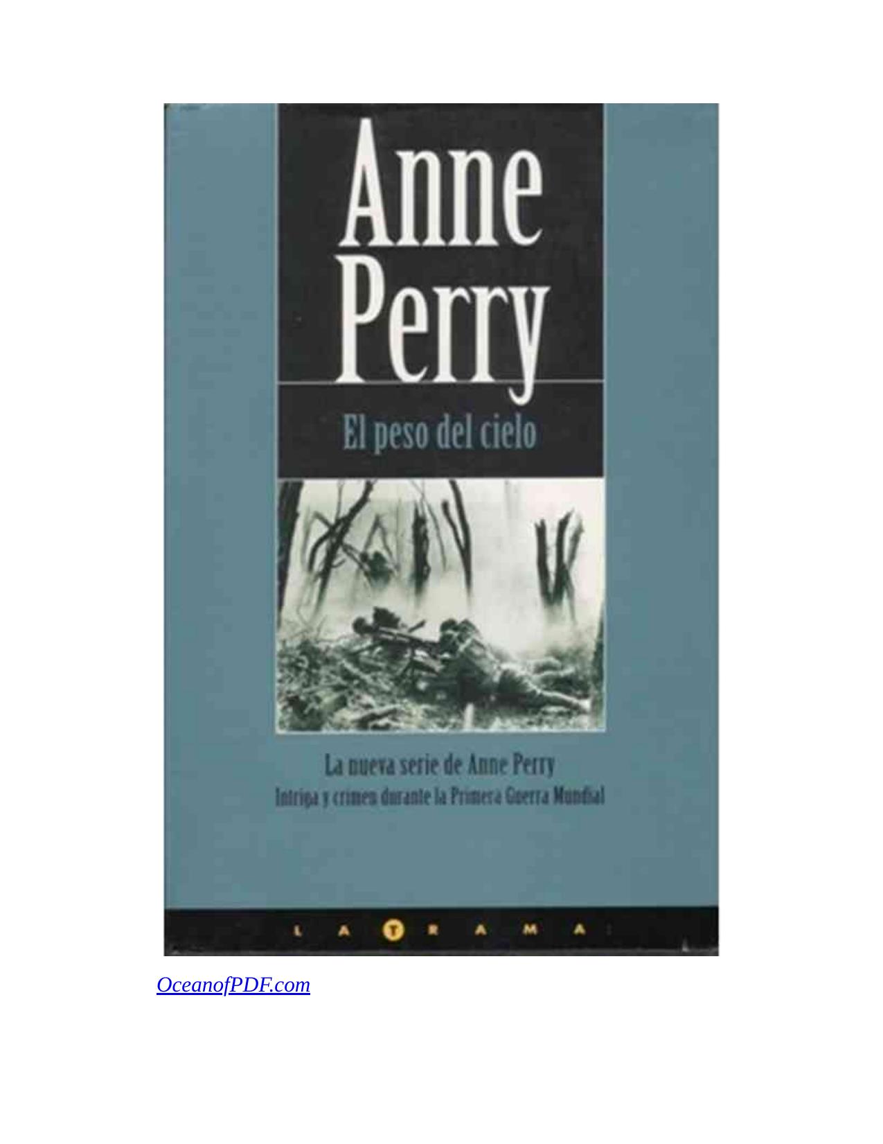 El peso del cielo de Anne Perry, portada del libro