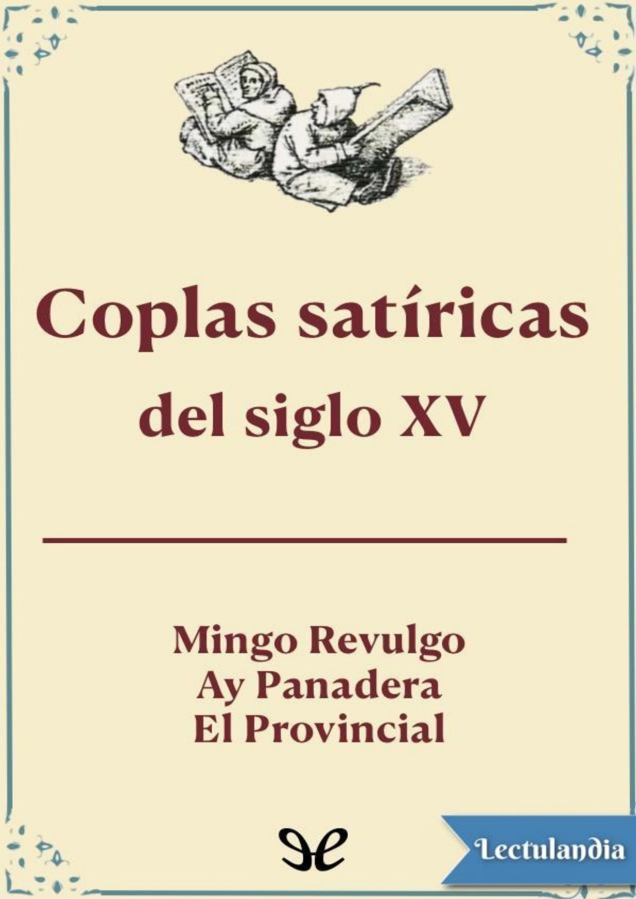 Coplas satíricas del siglo XV de Anónimo, portada del libro