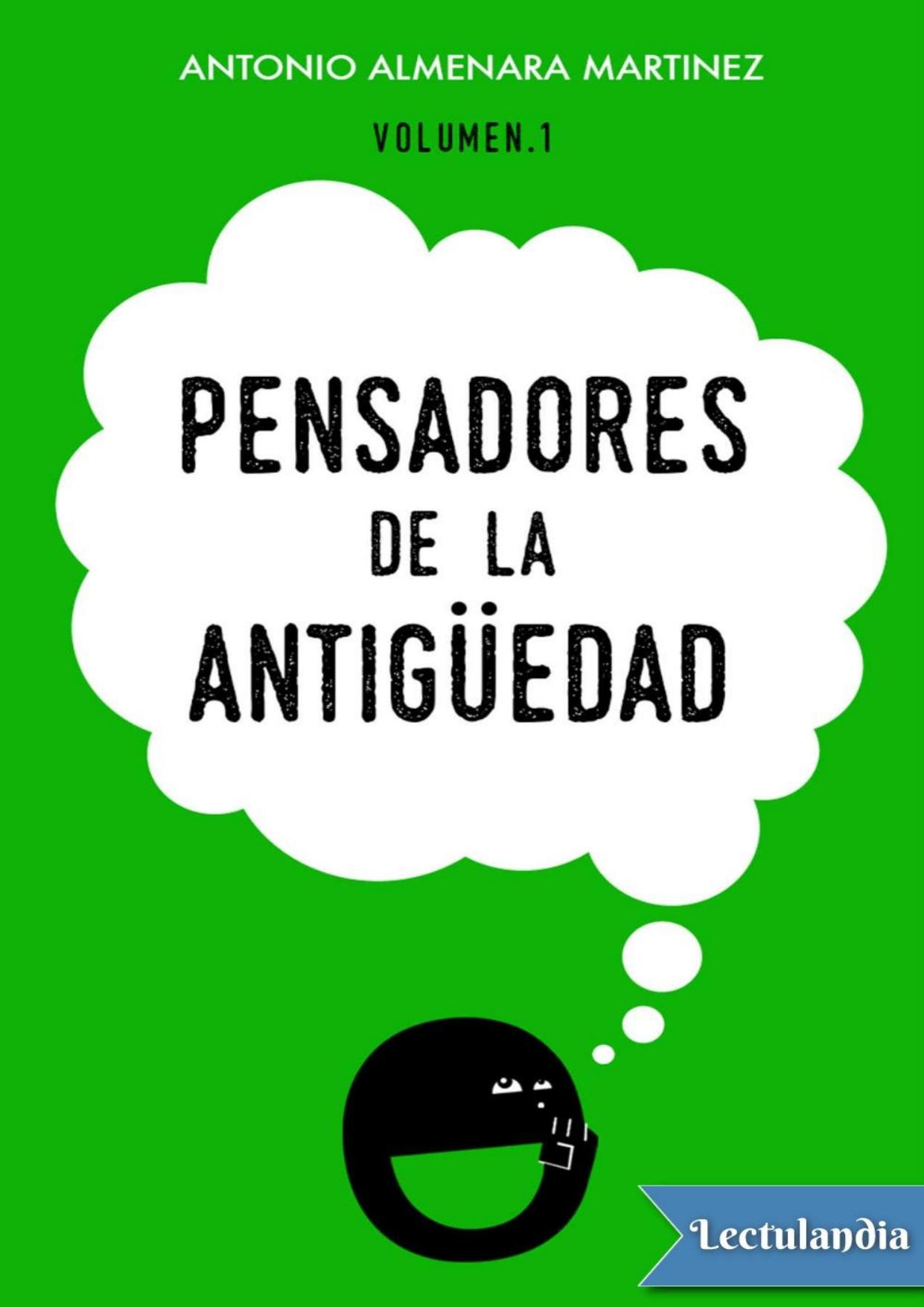 Pensadores de la Antigüedad de Antonio Almenara Martínez, portada del libro