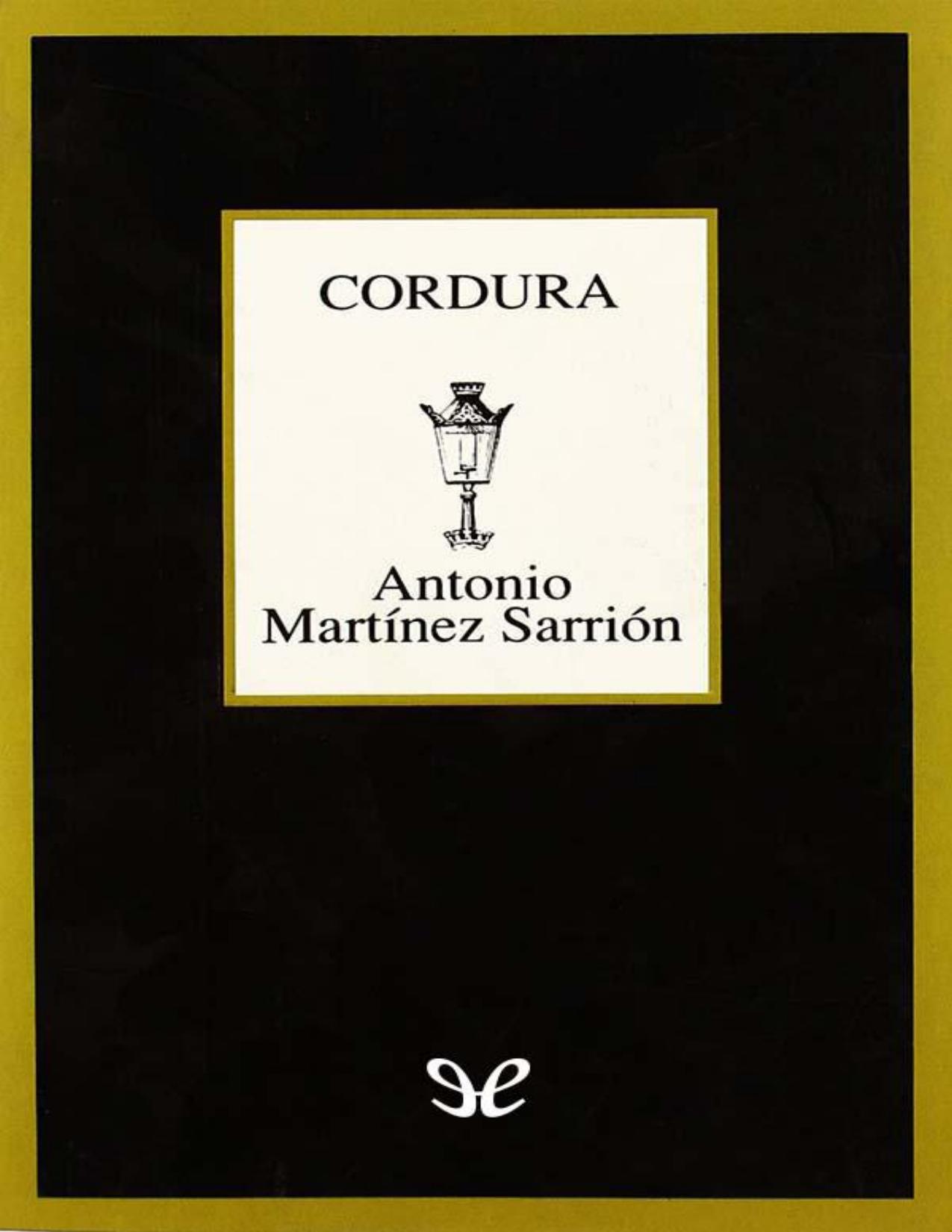 Cordura de Antonio Martínez Sarrión, portada del libro
