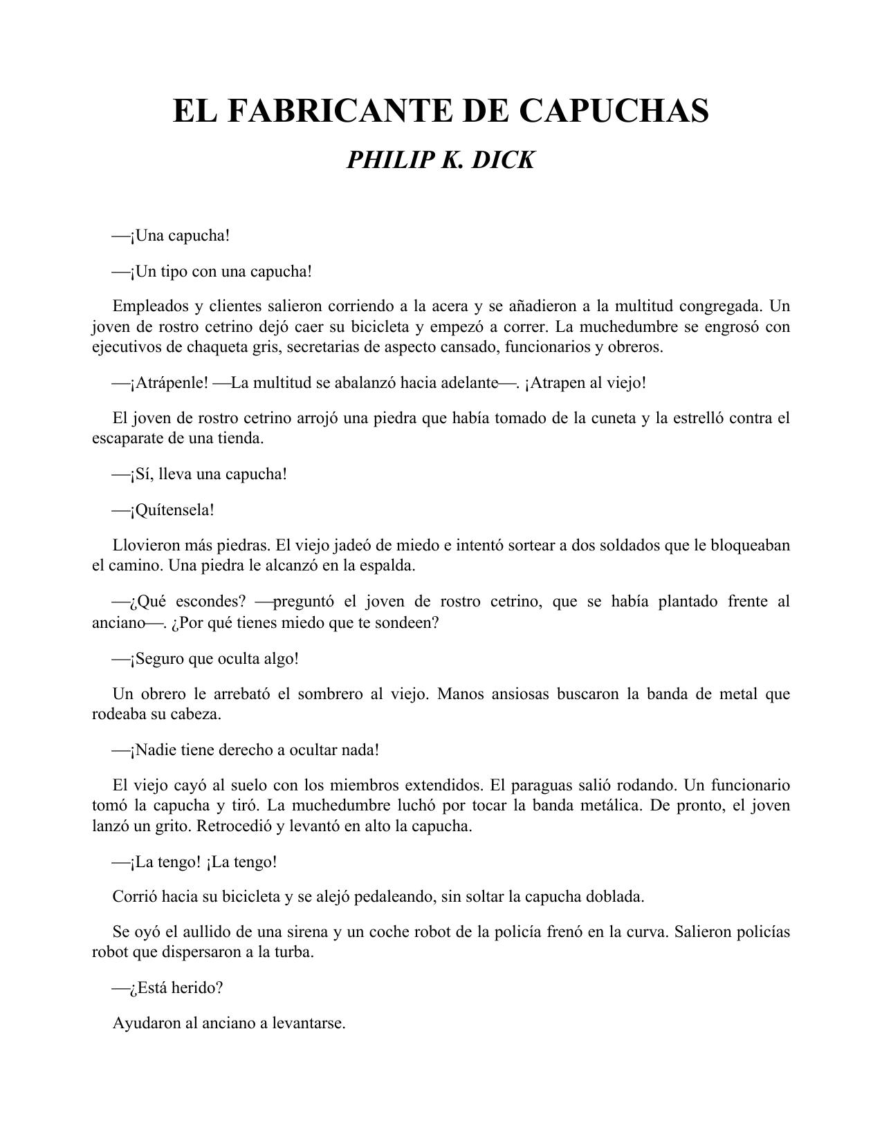 El Fabricante de Capuchas de Aracnido, portada del libro