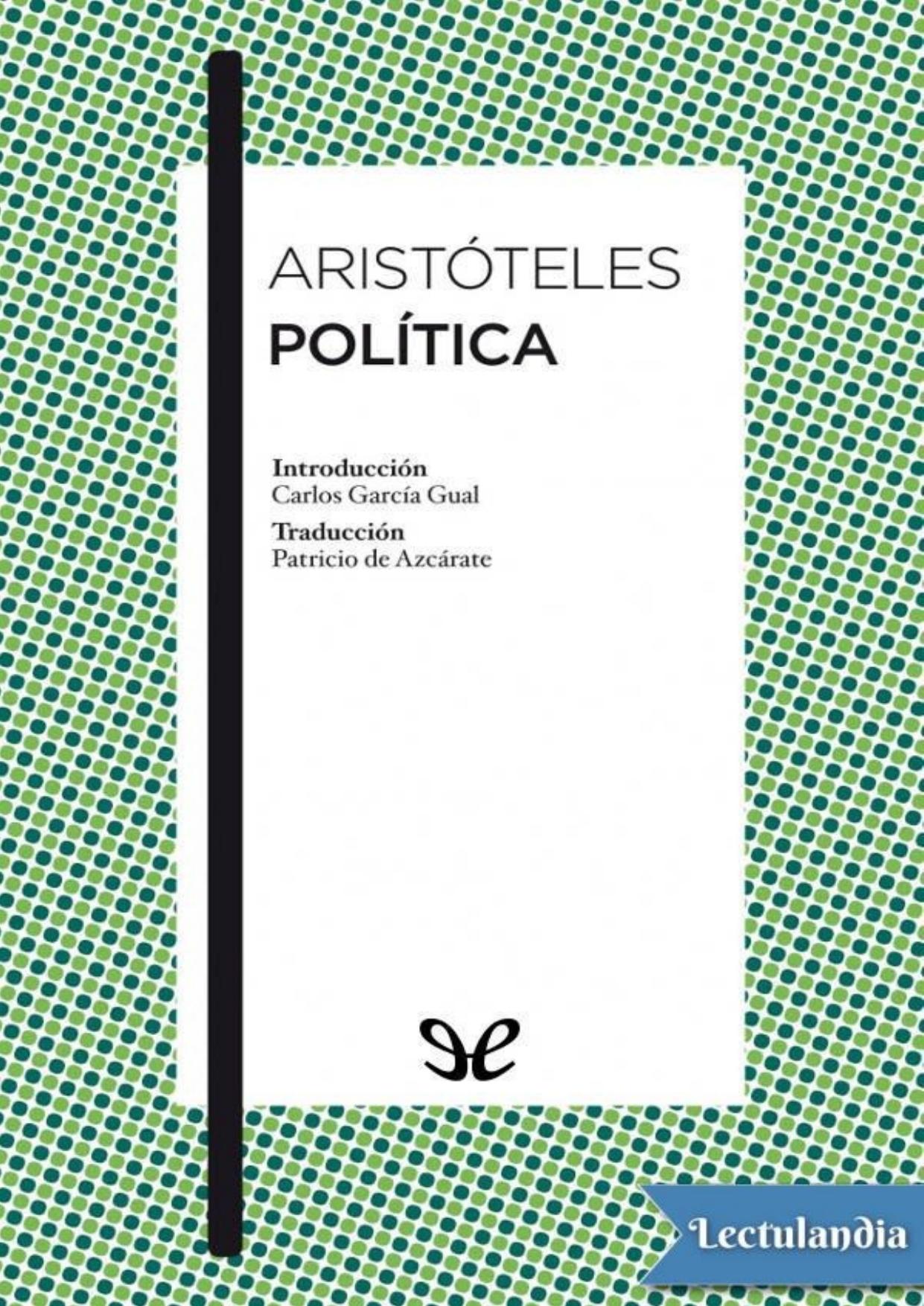 Politica (trad. Patricio de Azcara de Aristóteles, portada del libro