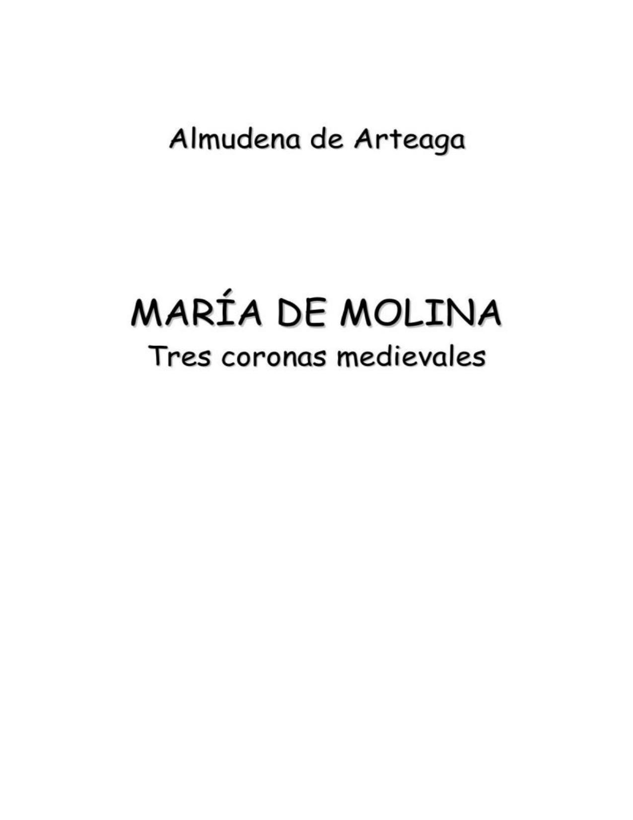 Maria de Molina de Almudena de Arteaga, portada del libro