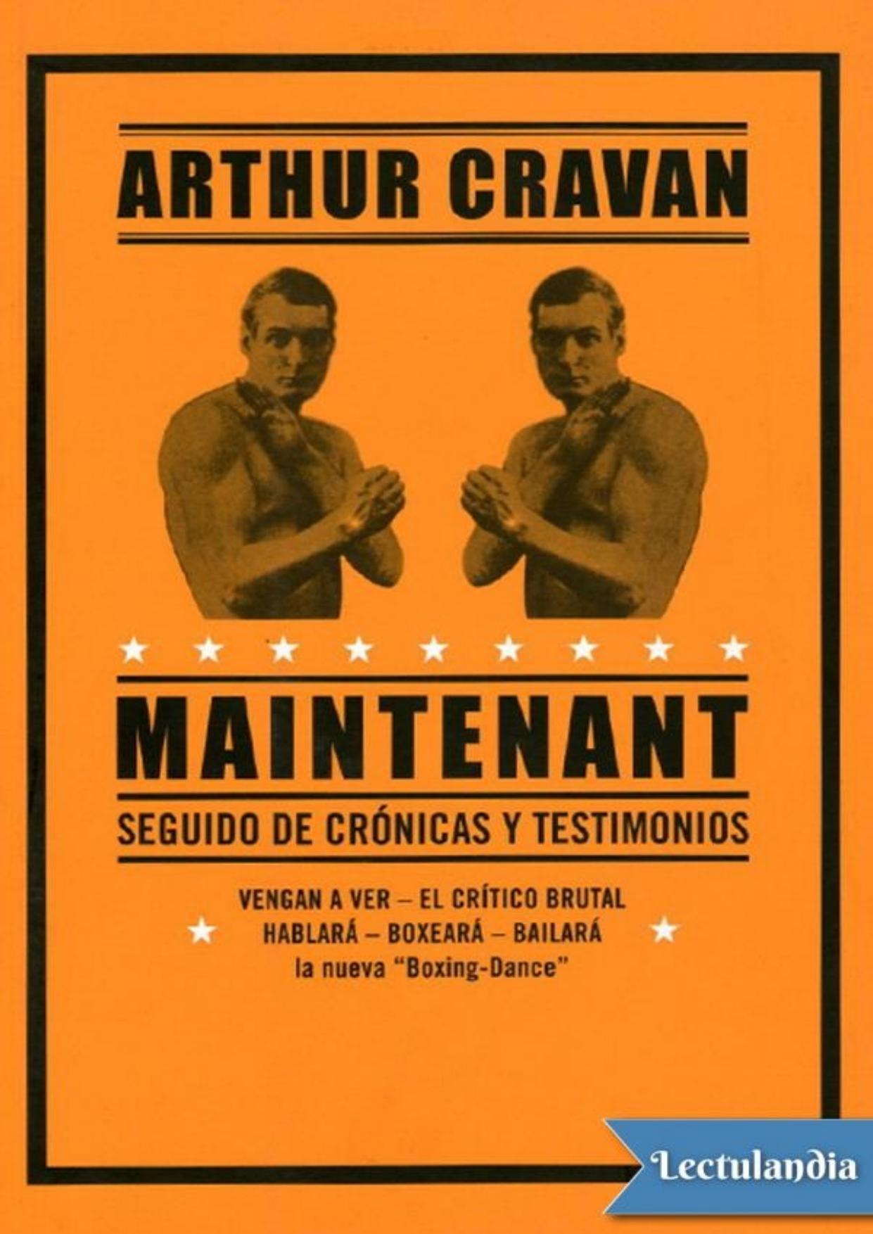 Maintenant de Arthur Cravan, portada del libro