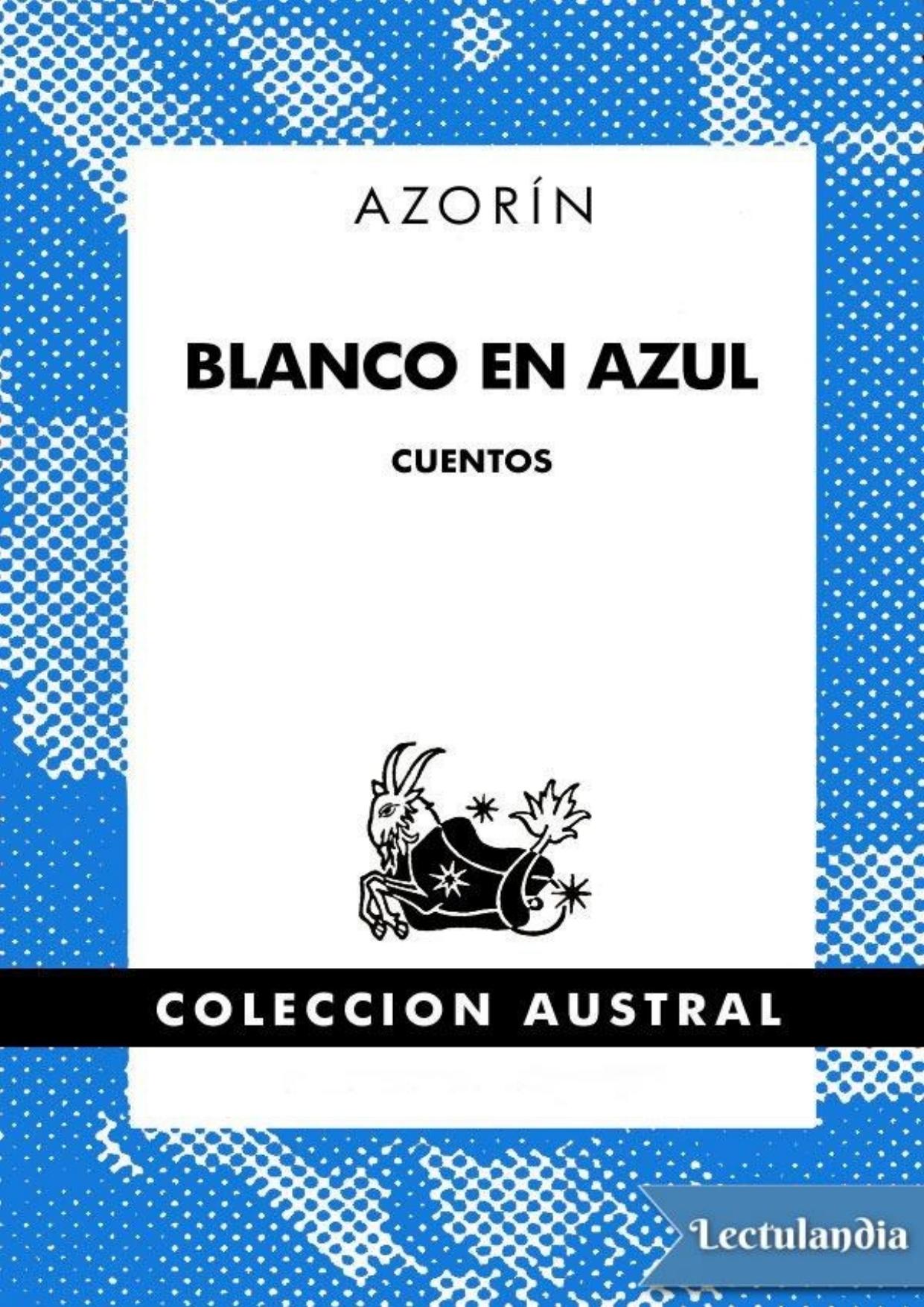 Blanco en azul de Azorín, portada del libro