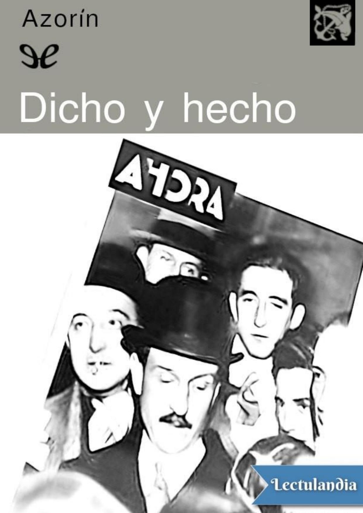 Dicho y hecho de Azorín, portada del libro