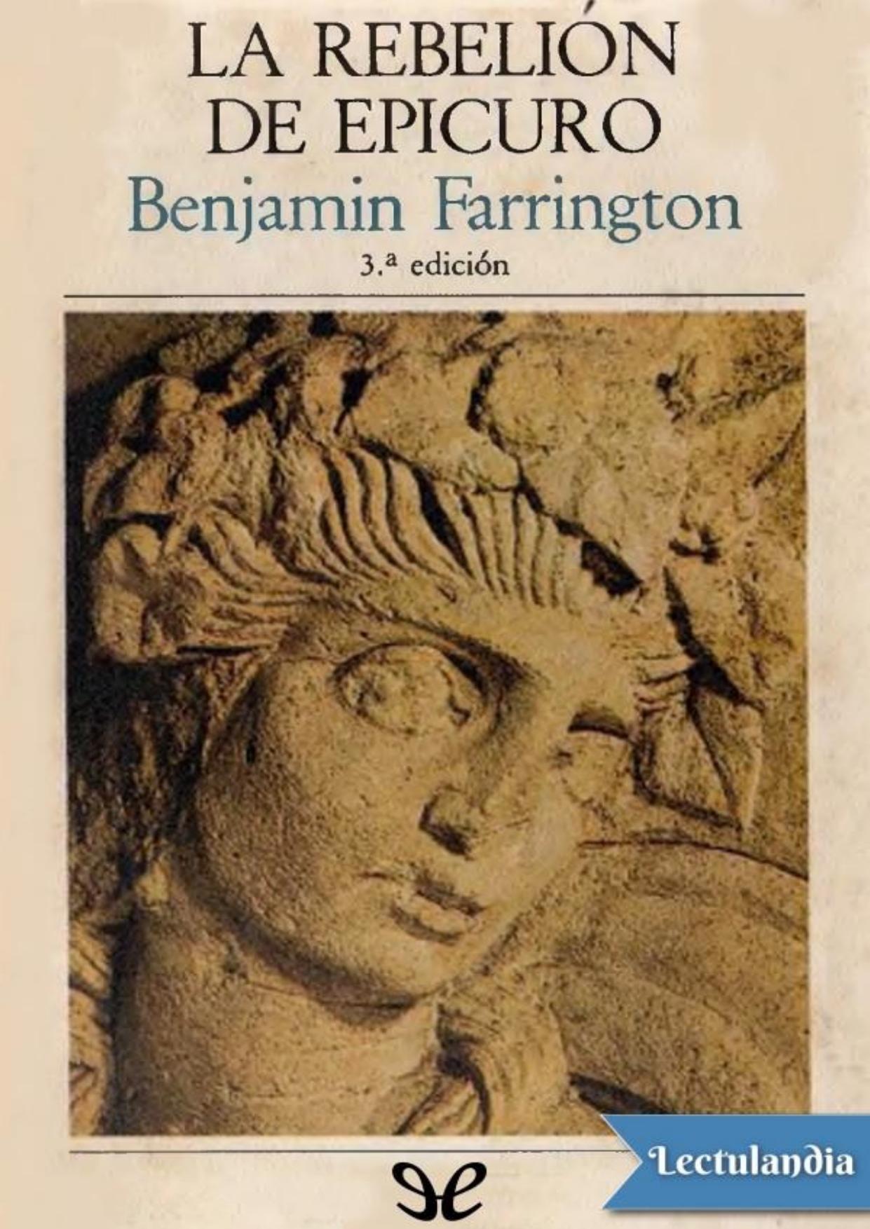 La rebelión de Epicuro de Benjamin Farrington, portada del libro