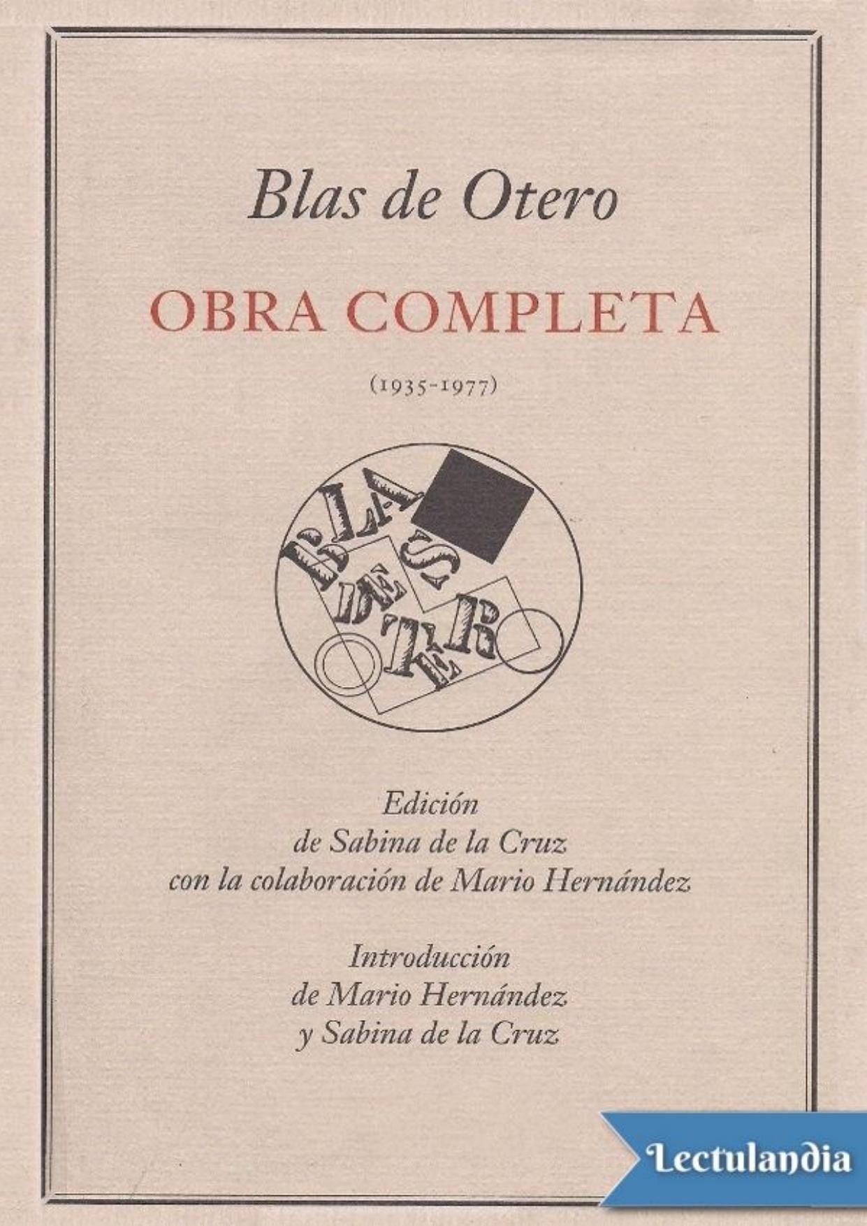 Obra completa (1935 - 1977) de Blas de Otero, portada del libro