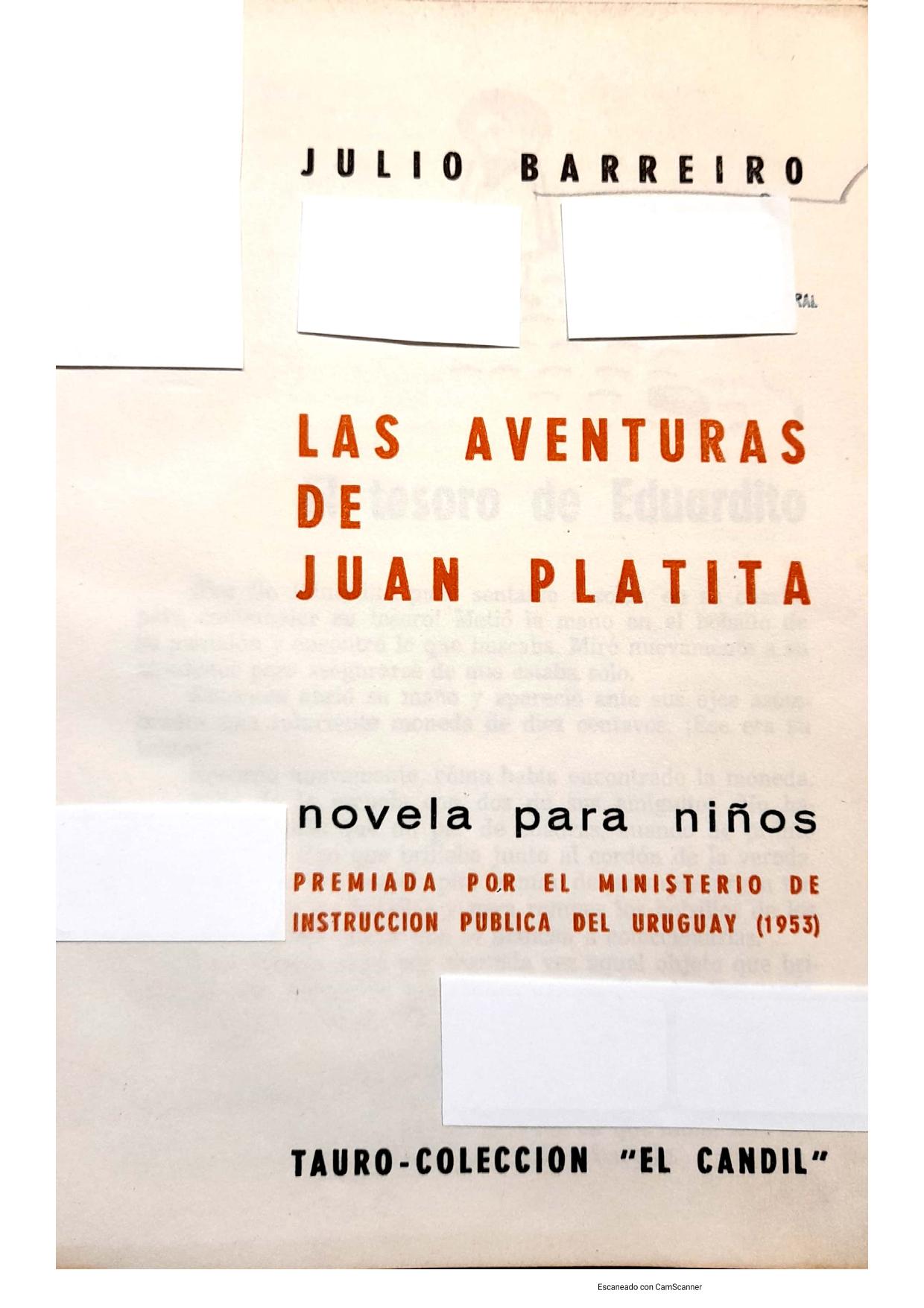 Las Aventuras de Juan Platita de CamScanner, portada del libro