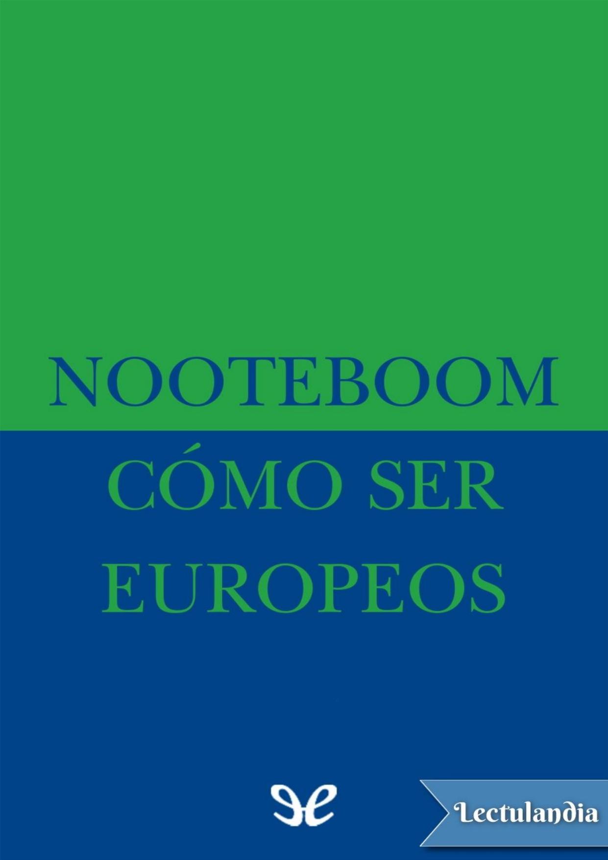 Cómo ser europeos de Cees Nooteboom, portada del libro