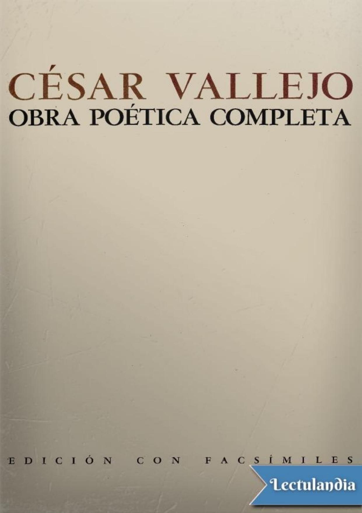 Obra poética completa de César Vallejo, portada del libro