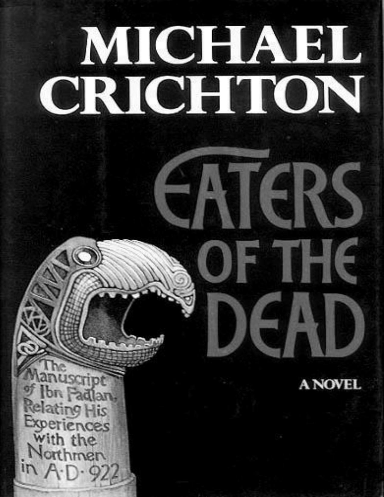 Devoradores de cadáveres de Michael Crichton, portada del libro