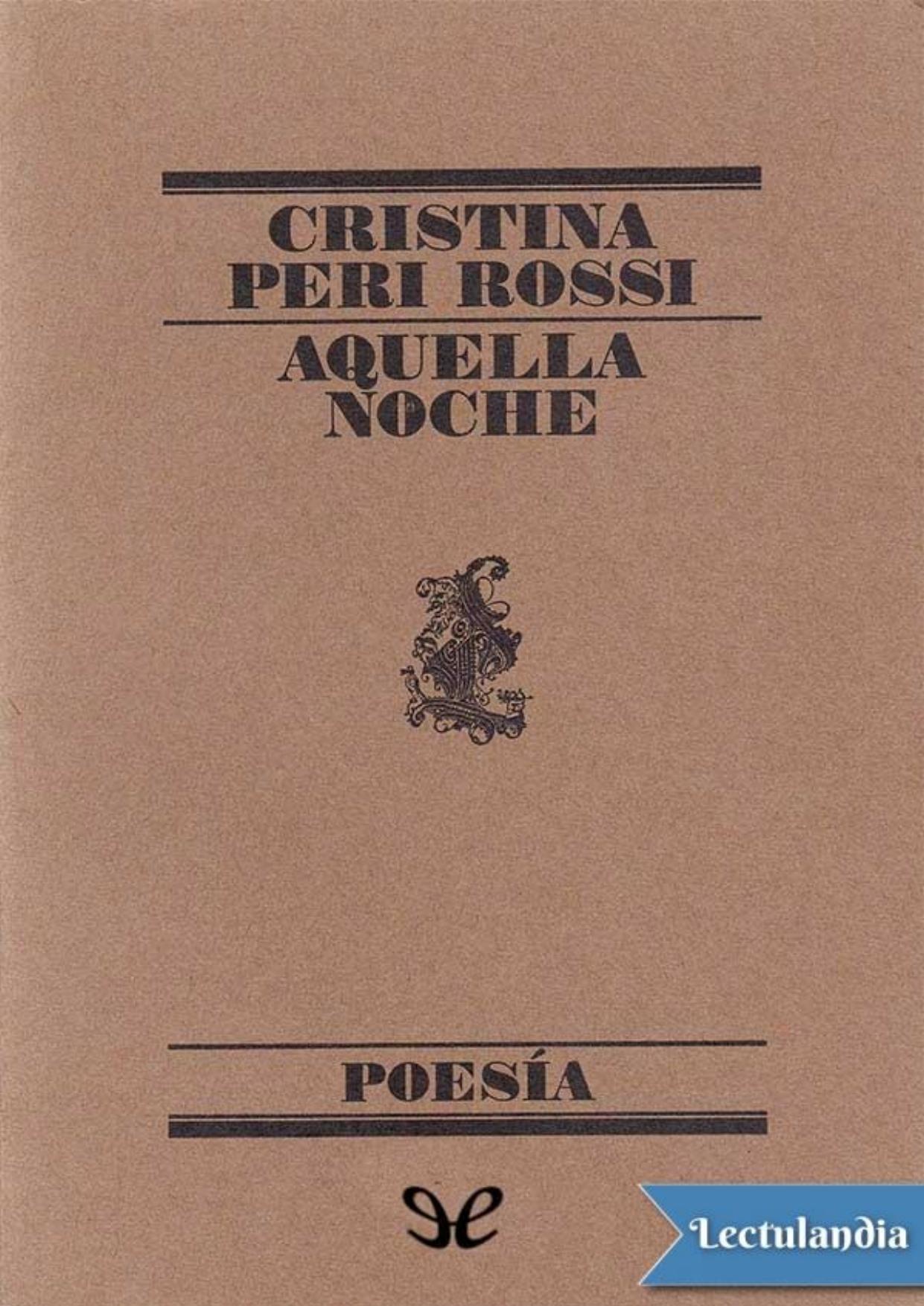 Aquella noche de Cristina Peri Rossi, portada del libro