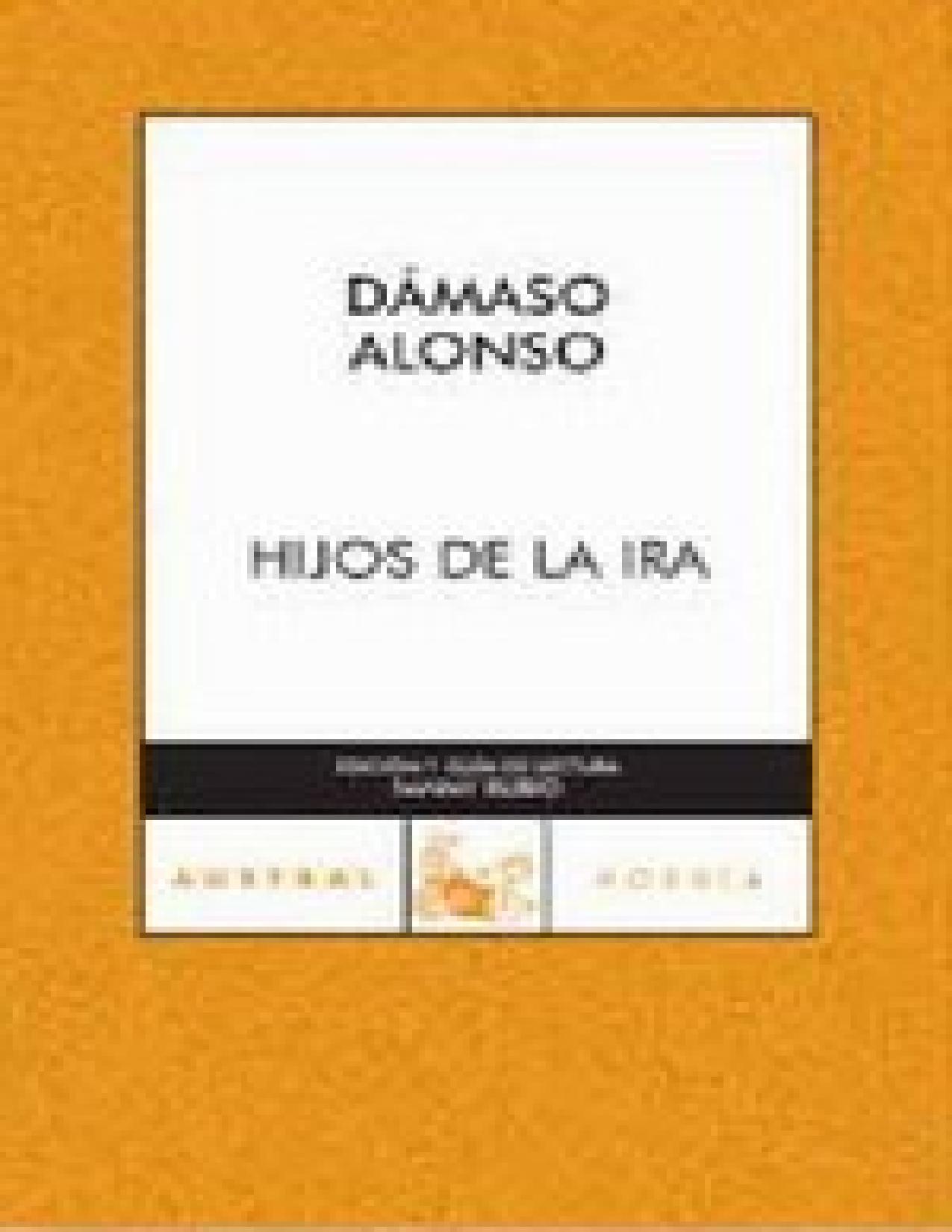 Hijos de la ira de Damaso Alonso, portada del libro