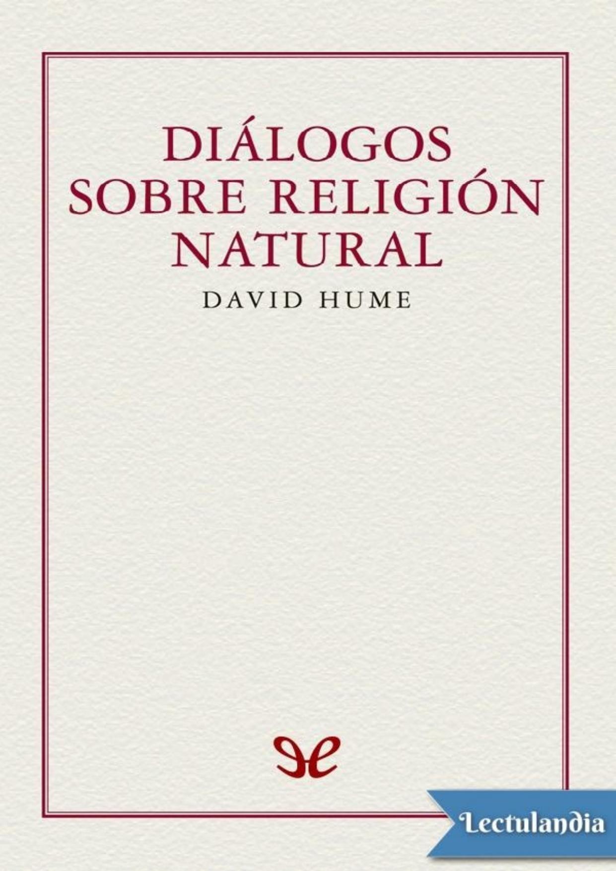 Diálogos sobre religión natural de David Hume, portada del libro