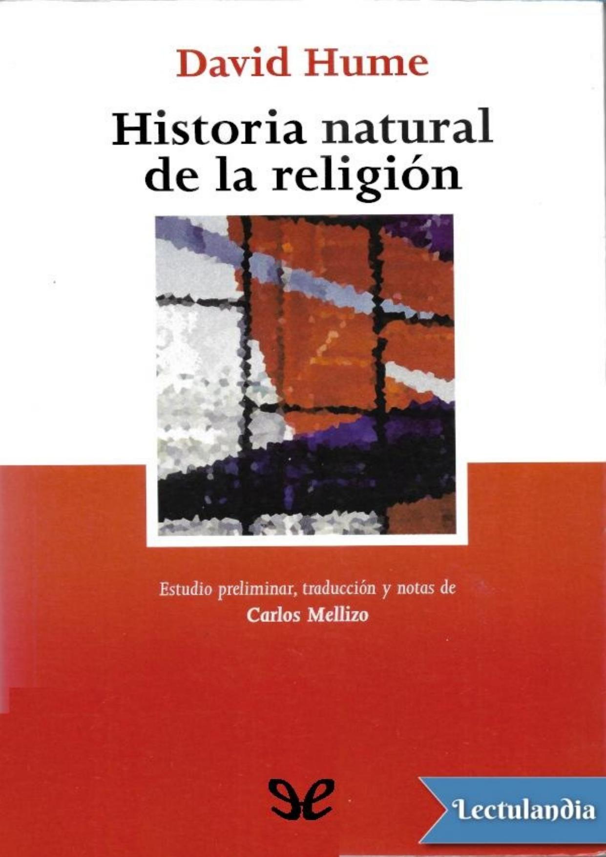 Historia natural de la religión de David Hume, portada del libro