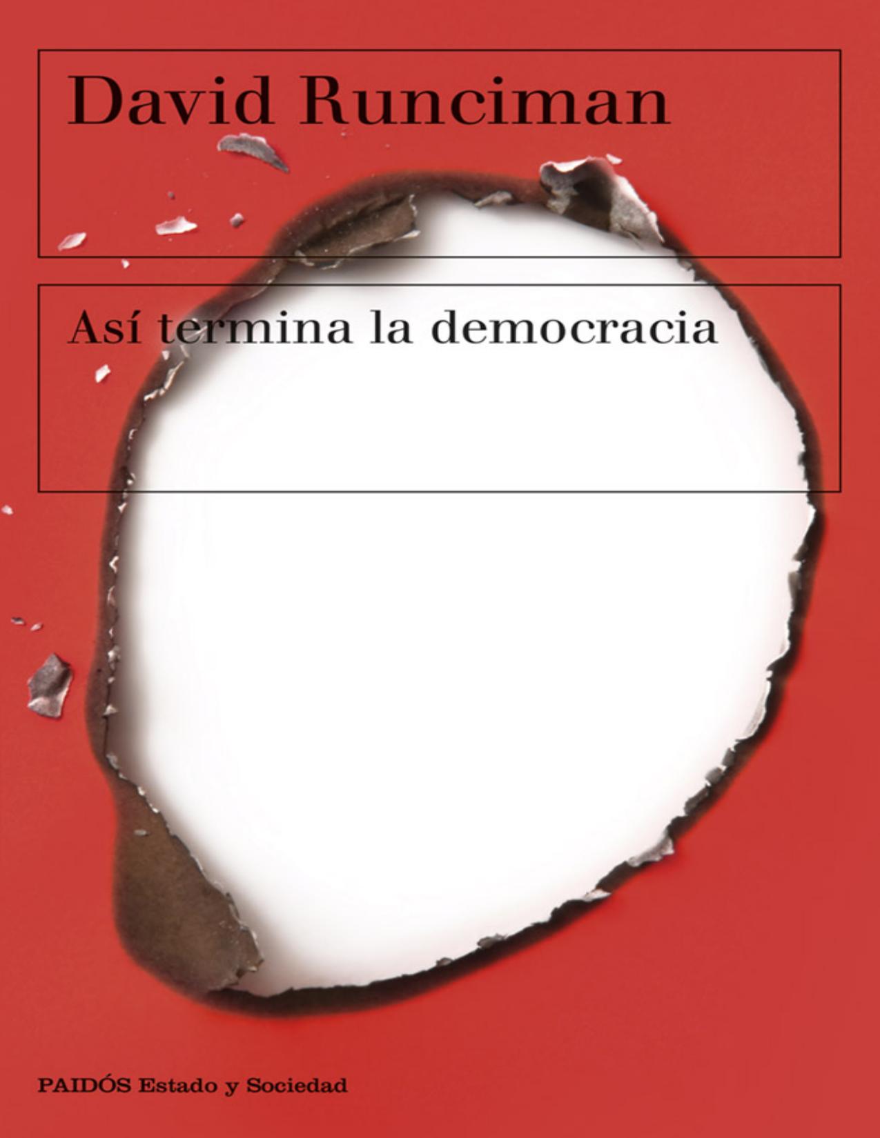 Así termina la democracia de David Runciman, portada del libro