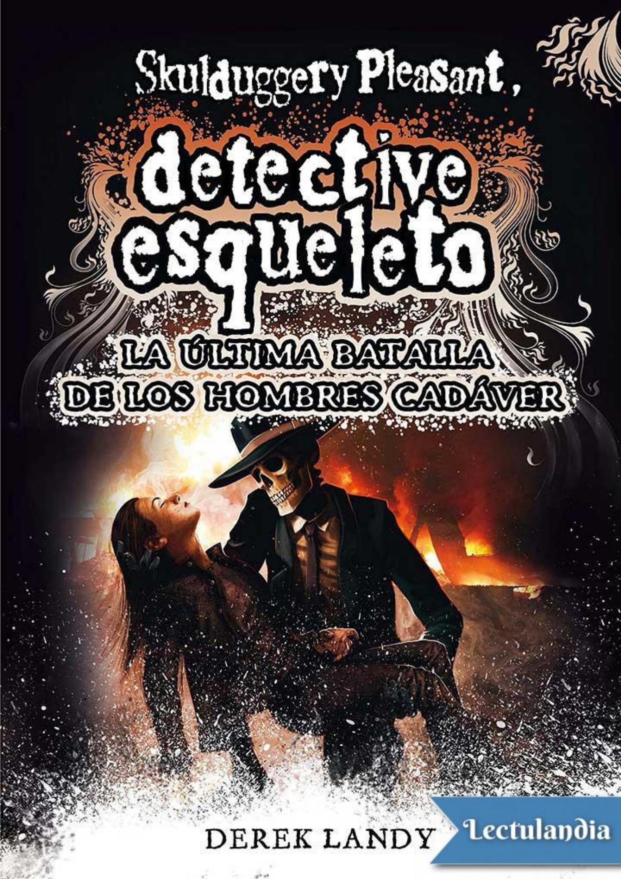 La última batalla de los hombres cadáver de Derek Landy, portada del libro