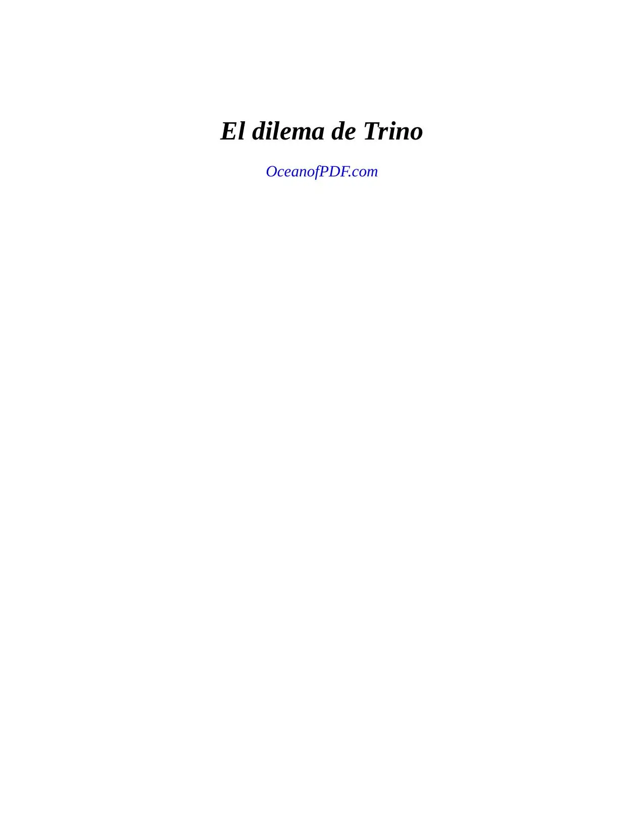 Portada de El Dilema de Trino