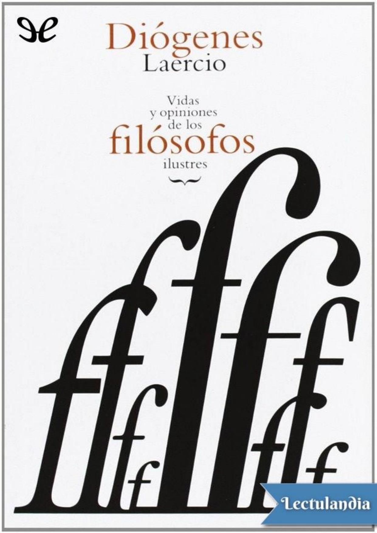 Vidas y opiniones de los filósofos ilustres de Diógenes Laercio, portada del libro
