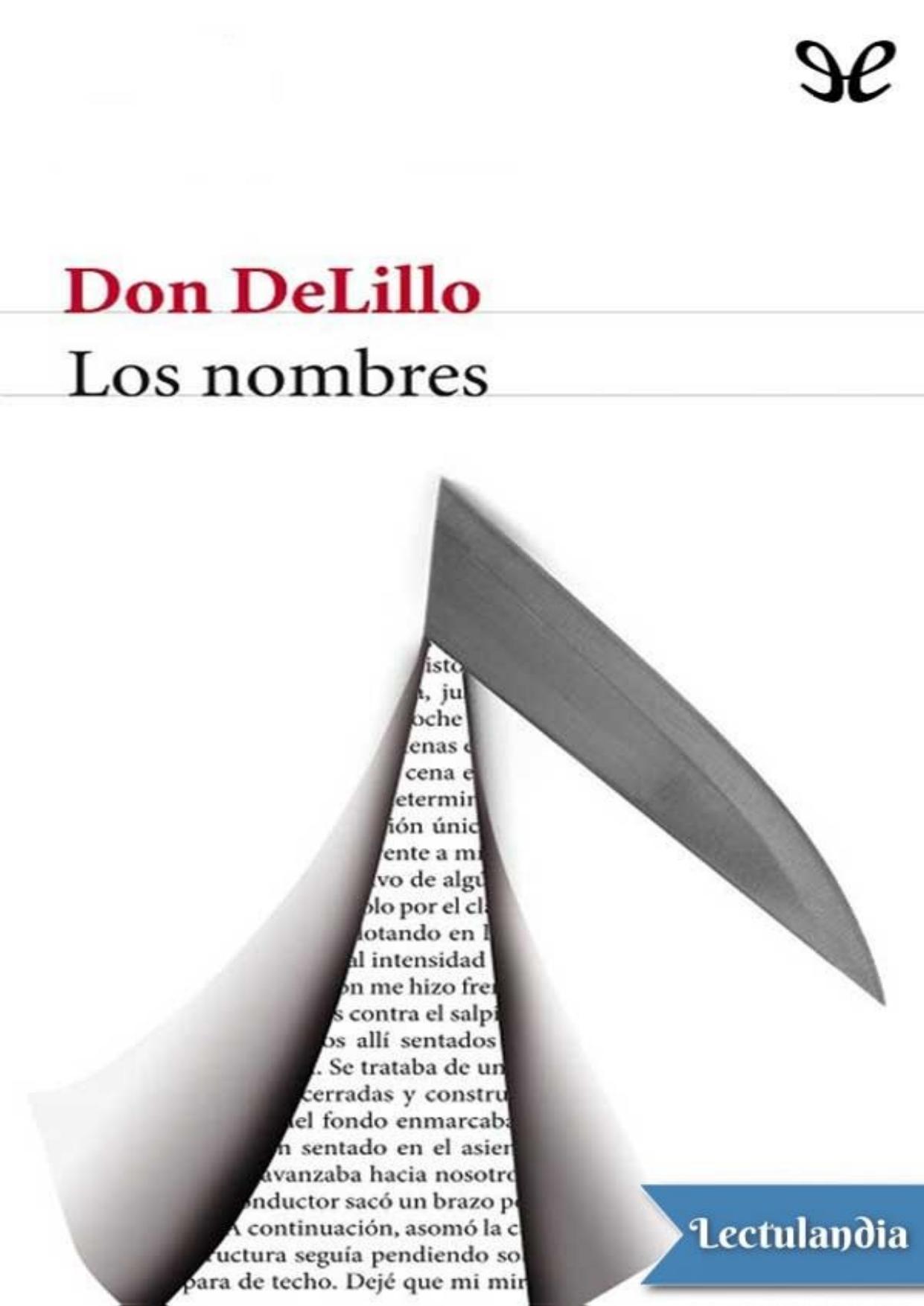 Los nombres de Don DeLillo, portada del libro