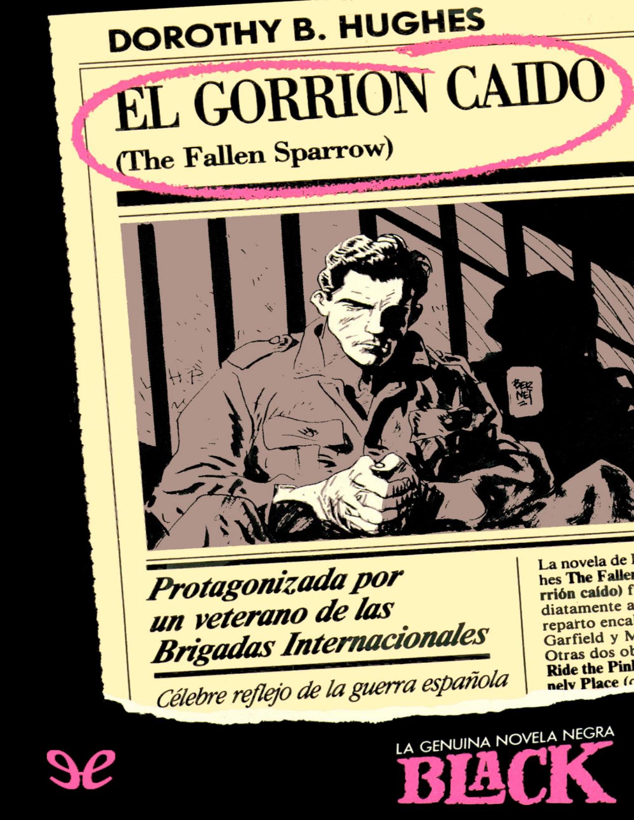 El gorrión caído de Dorothy B. Hughes, portada del libro