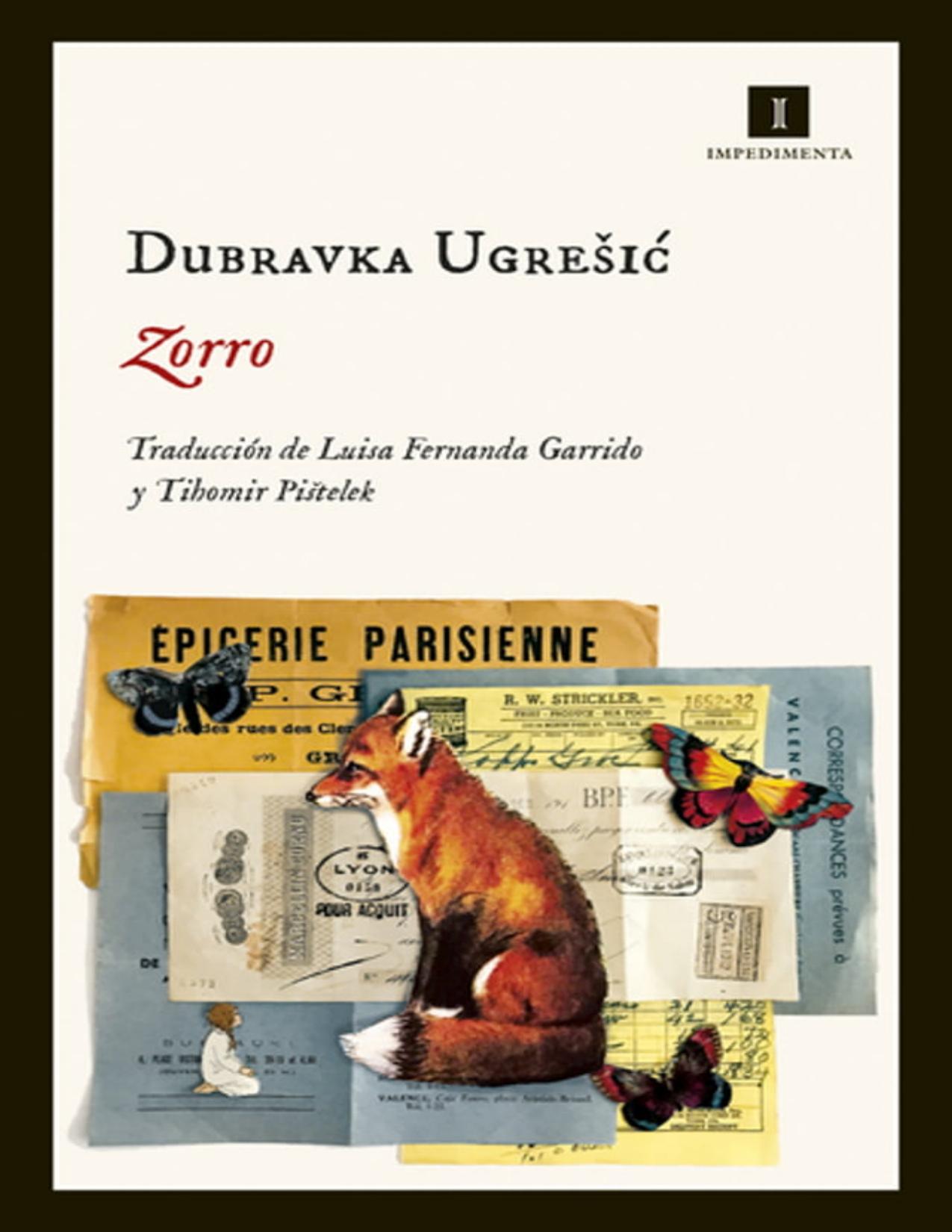 Zorro de Dubravka Ugrešić, portada del libro