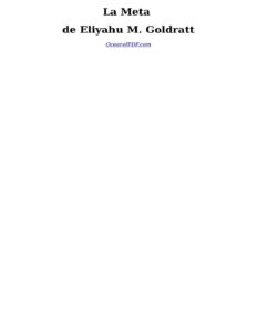 Portada de La meta: un proceso de mejora contínua