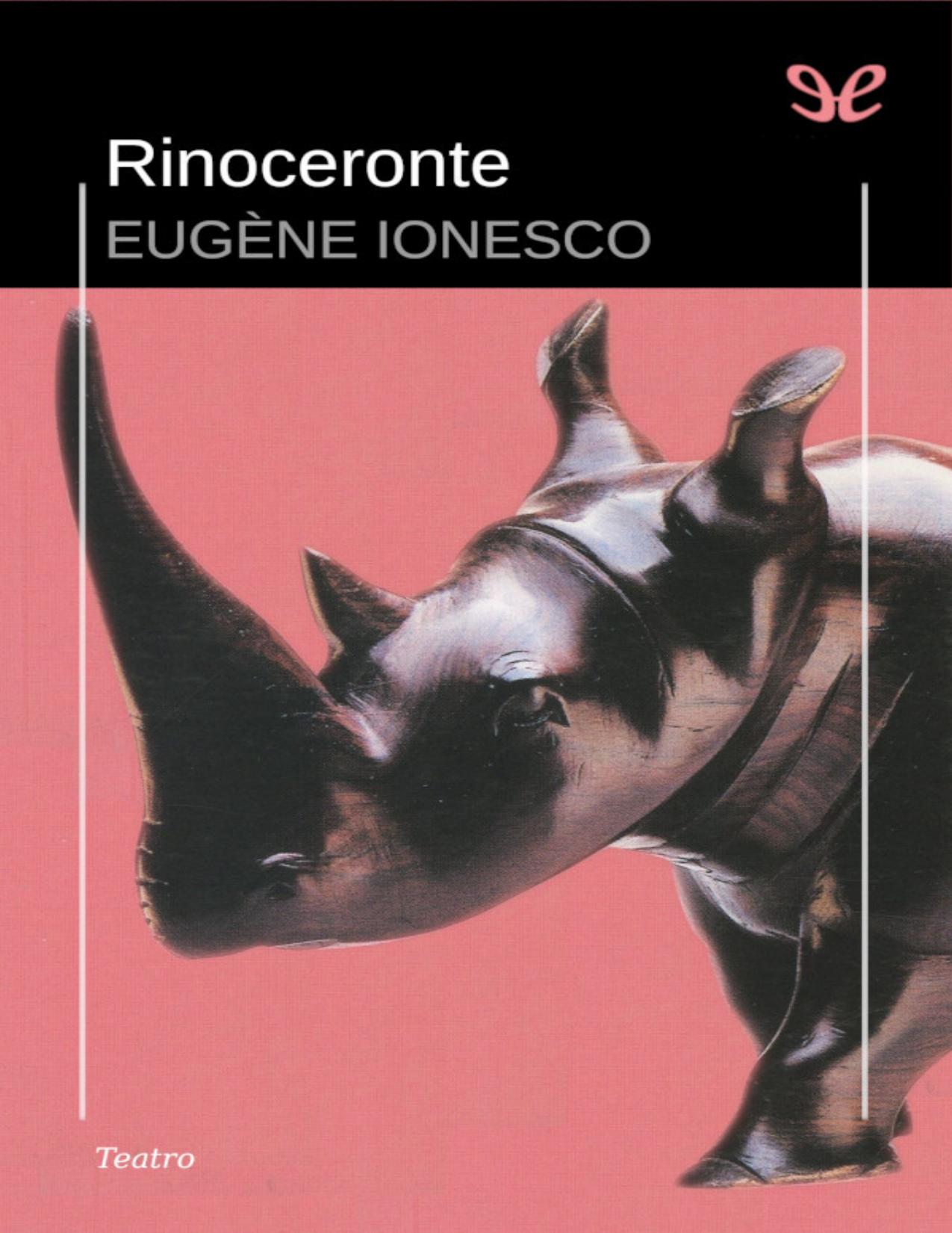Rinoceronte de Eugene Ionesco, portada del libro