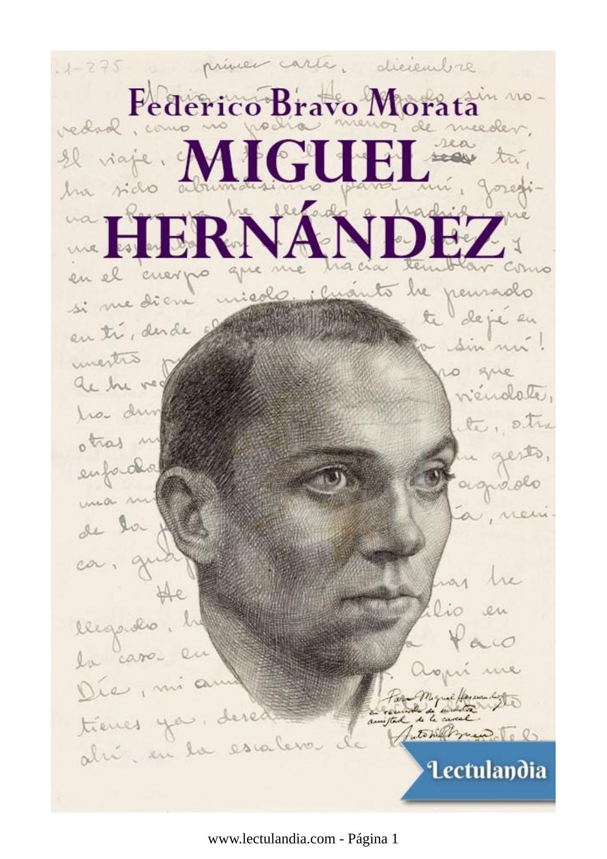 Miguel Hernández de Federico Bravo Morata, portada del libro