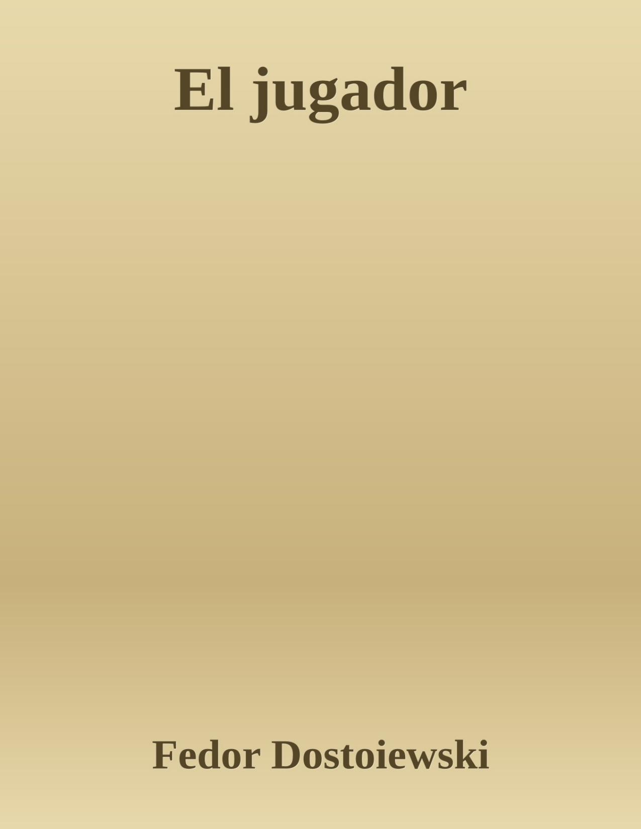 El jugador de Fedor Dostoiewski, portada del libro