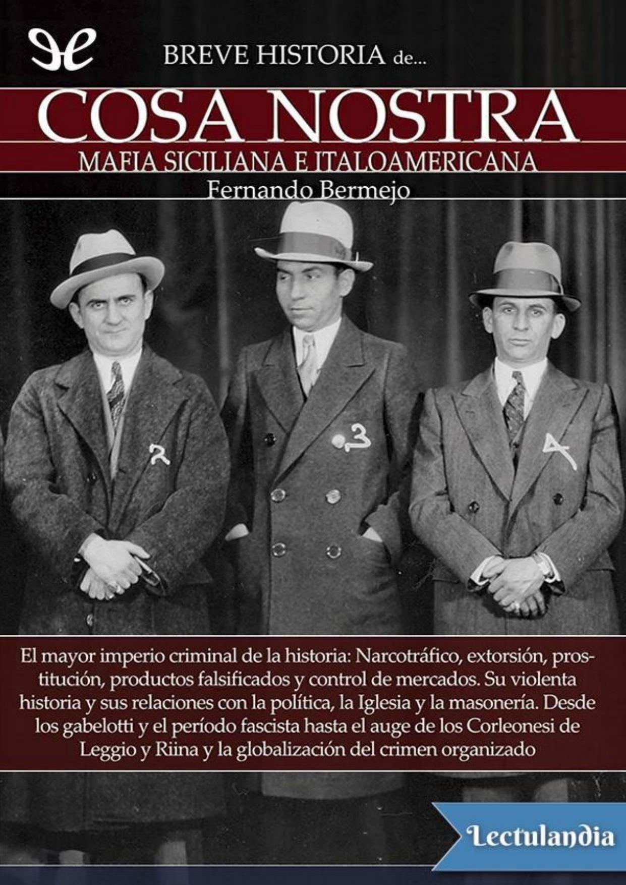 Breve historia de Cosa Nostra de Fernando Bermejo, portada del libro