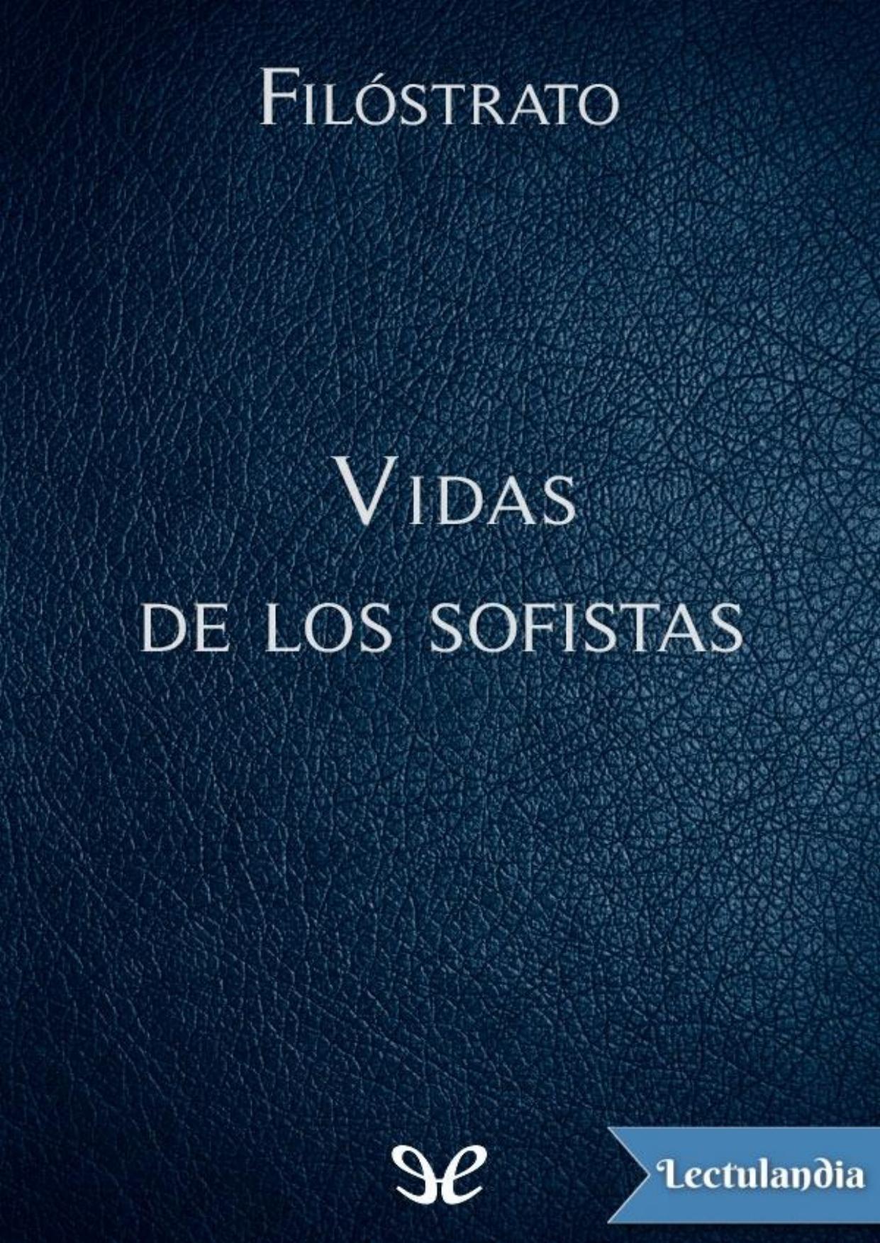 Vidas de los sofistas de Filóstrato, portada del libro
