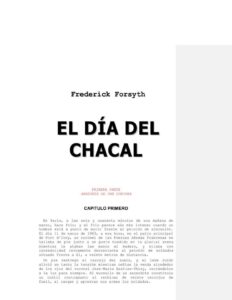 Portada de El día del chacal