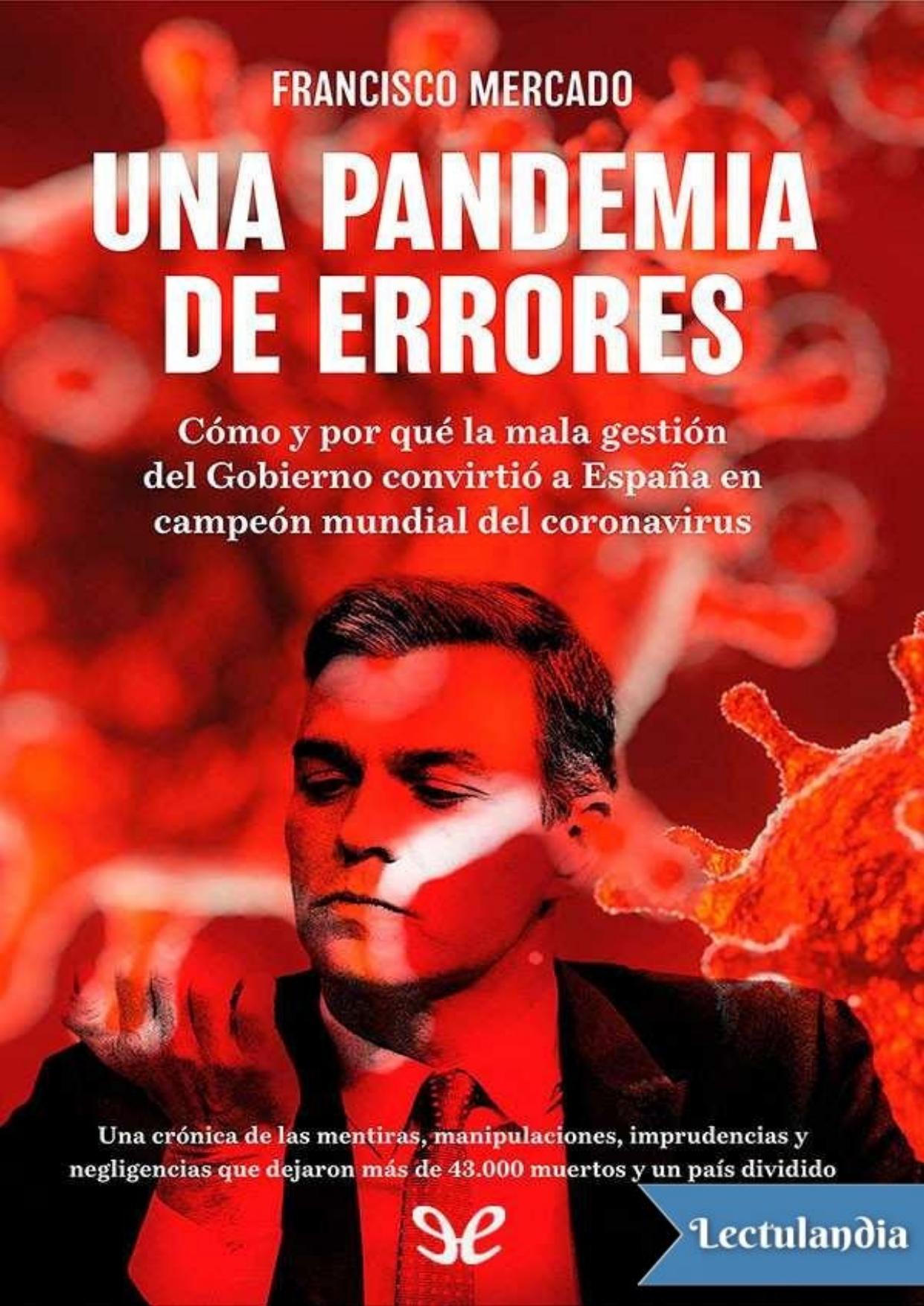 Una pandemia de errores de Francisco Mercado, portada del libro