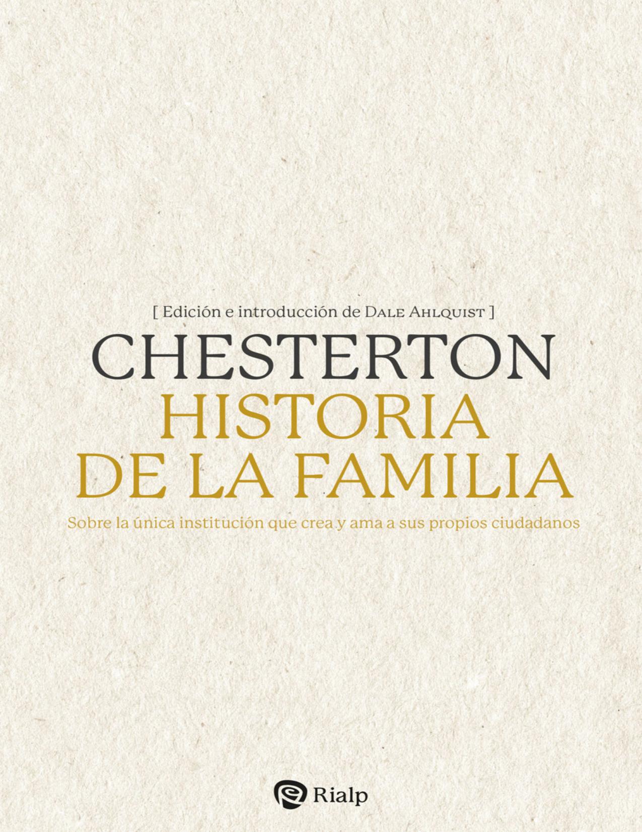 Historia de la familia_ Sobre la un de G. K. Chesterton, portada del libro